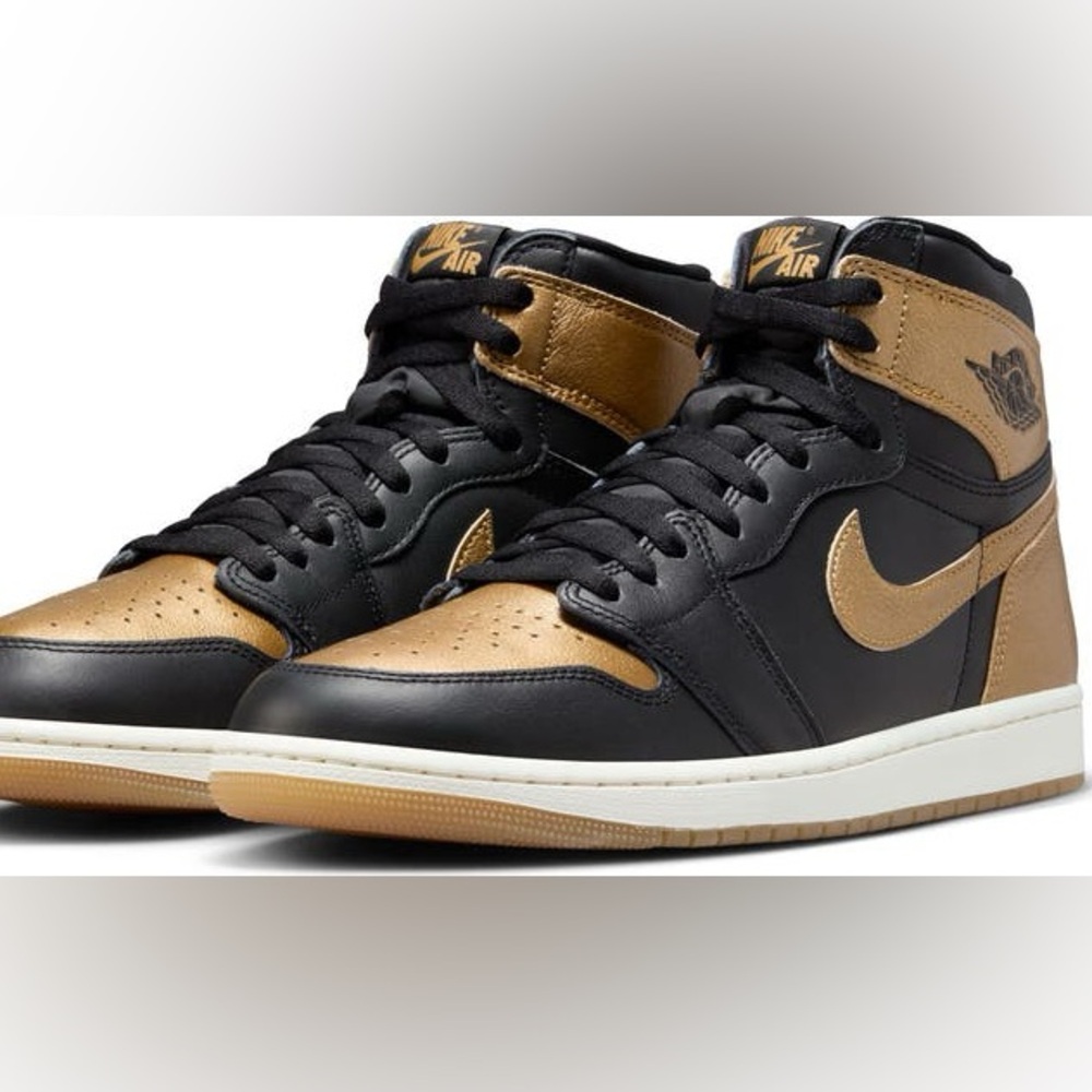 Jordan 1 Retro High OG - Size 9 - Rare Hitter Black & Gold 🔥🔥🔥 - Picture 4 of 5